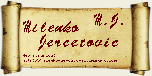 Milenko Jerčetović vizit kartica